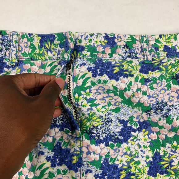 Talbots Floral Pencil Skirt Vibrant Garden Print Career Classic Cotton Size 4 - Picture 2 of 9